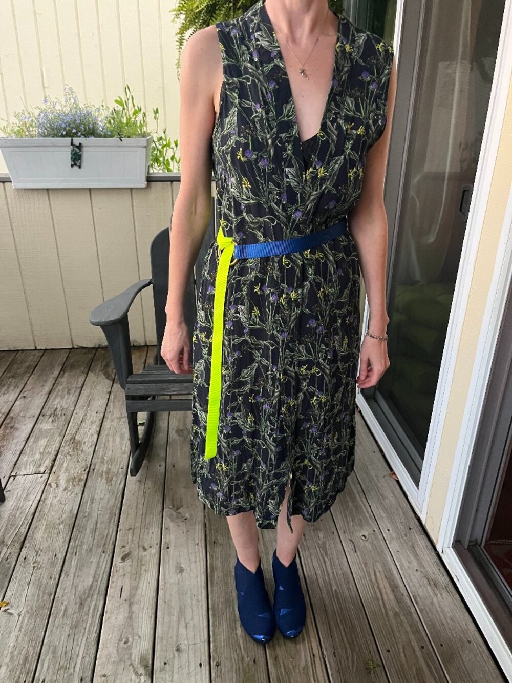 Boho Topshop Navy Blue Multi Floral Long Duster Jacket Longline Layering